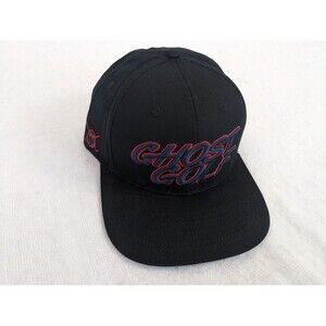 Ghost Golf Snapback Hat Black Raised Embroidery Front